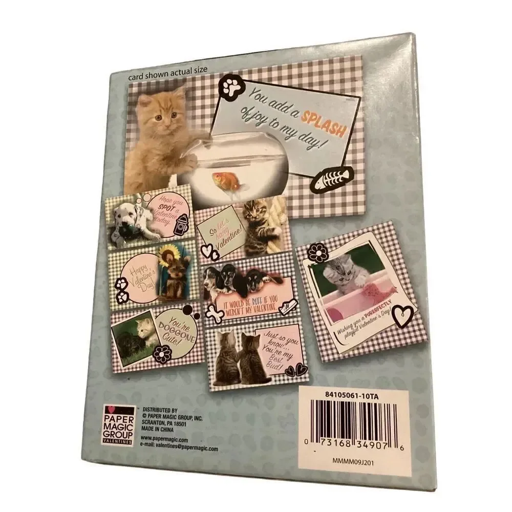 Lot Of 2 Puppies & Kittens Valentine's Day Cards School Grinch Foam Stickers San
